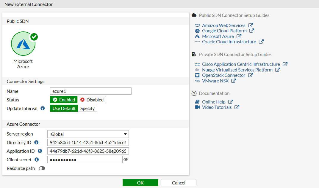 Azure SDN connector using ServiceTag and Region filter keys FortiGate Public Cloud 7.2.0